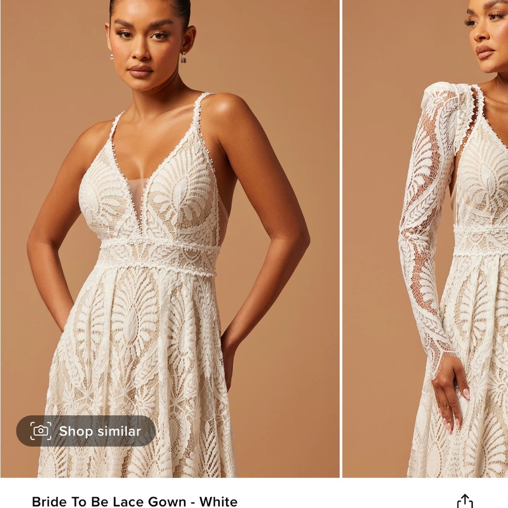 Elegant Lace Gown - White FashionNova